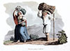 Vignette : Paysans allant au marché à Madère vers 1820  - gravure reproduite et restaurée par © Norbert Pousseur