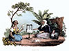 Vignette : Travaux ruraux à Madère vers 1820  - gravure reproduite et restaurée par © Norbert Pousseur