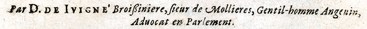 Page de garde du dictionnaire de 1663 par Ivign&eacute; - reproduction Norbert Pousseur