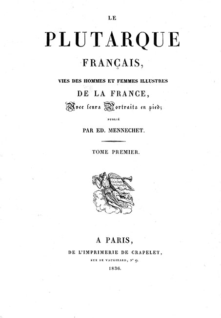 Page de garde du Plutarque français - Reproduction © Norbert Pousseur