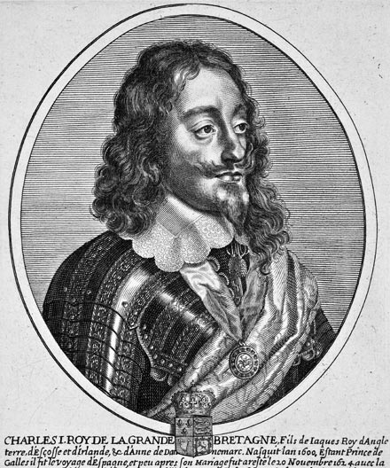 Charles Ier Roi de Grande Bretagne - gravure de Daret - Gravure  reproduite puis restaurée par © Norbert Pousseur