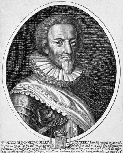 François de Bonne - gravure de Daret - Gravure  reproduite puis restaurée par © Norbert Pousseur