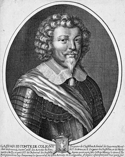 Gaspard III de Coligny - gravure de Daret - Gravure  reproduite puis restaurée par © Norbert Pousseur
