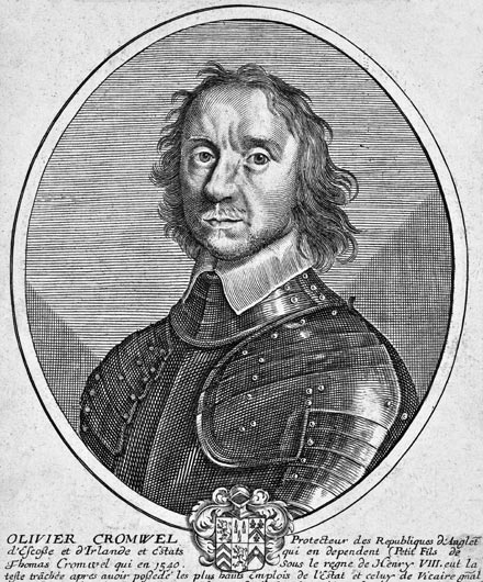 Olivier Cromwell - gravure de Daret - Gravure  reproduite puis restaurée par © Norbert Pousseur