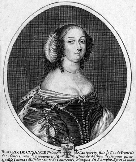 Beatrix de Cusance - gravure de Daret - Gravure  reproduite puis restaurée par © Norbert Pousseur
