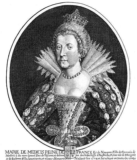 Marie de M&eacute;dicis - gravure de Daret - Gravure  reproduite puis restaur&eacute;e par &copy; Norbert Pousseur