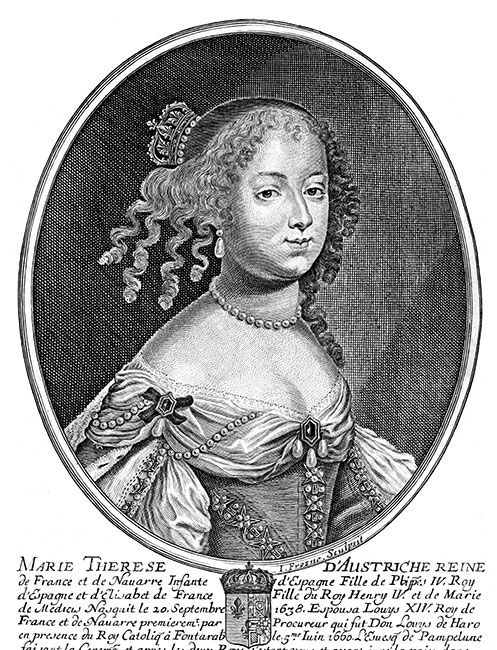 Marie Th&eacute;r&egrave;se d'Autriche - gravure de Pierre Daret - Gravure  reproduite puis restaur&eacute;e num&eacute;riquement par &copy; Norbert Pousseur