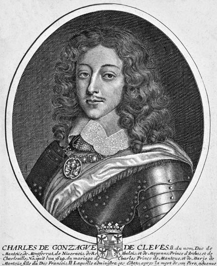 Charles II de Gonzague - gravure de Daret - Gravure  reproduite puis restaurée par © Norbert Pousseur