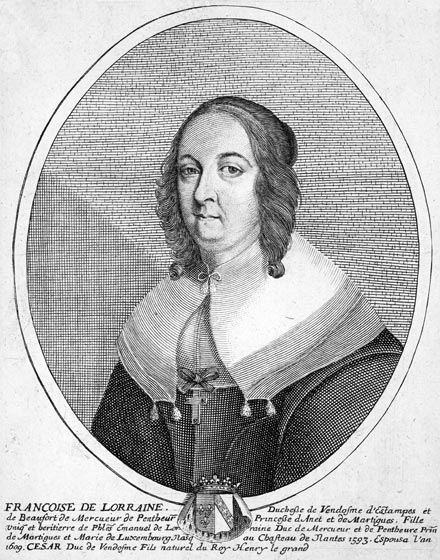 Françoise de Lorraine - gravure de Daret - Gravure  reproduite puis restaurée par © Norbert Pousseur