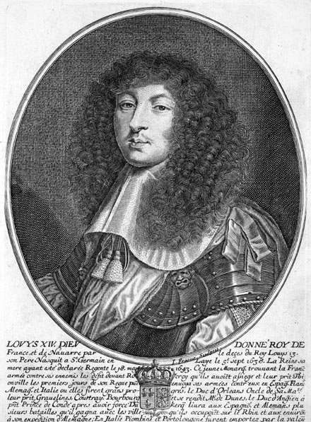 Louis XIV Roi de France - gravure de Daret - Gravure  reproduite puis restaurée par © Norbert Pousseur