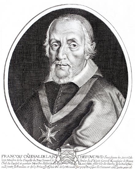 François de la Rochefoucauld - gravure de Daret - Gravure  reproduite puis restaurée par © Norbert Pousseur