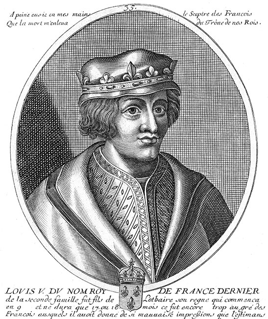Louis V, 35ème roi de France - gravure de Daret - Gravure  reproduite puis restaurée par © Norbert Pousseur