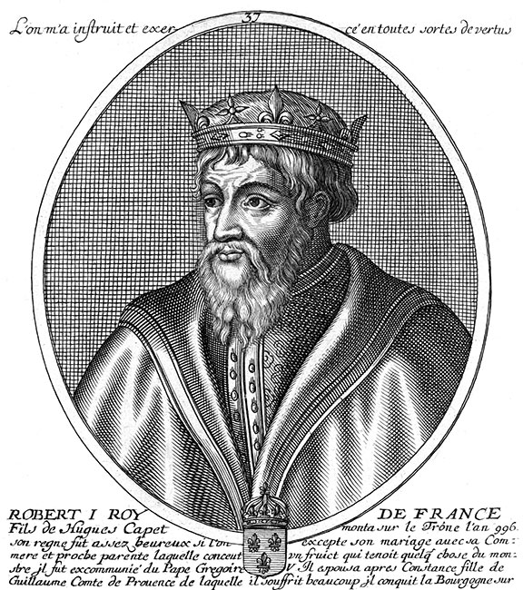Robert I, 37ème roi de France - gravure de Daret - Gravure  reproduite puis restaurée par © Norbert Pousseur