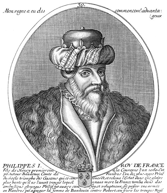 Philippe Ier, 39ème roi de France - gravure de Daret - Gravure  reproduite puis restaurée par © Norbert Pousseur
