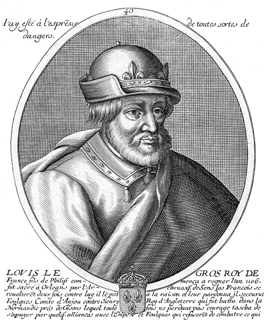 Louis le Gros, 40ème roi de France - gravure de Daret - Gravure  reproduite puis restaurée par © Norbert Pousseur