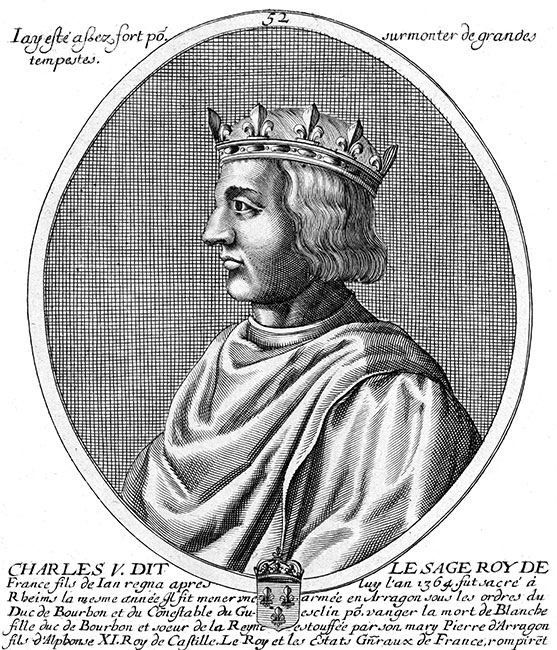 Charles V, 52ème roi de France - gravure de Daret - Gravure  reproduite puis restaurée par © Norbert Pousseur