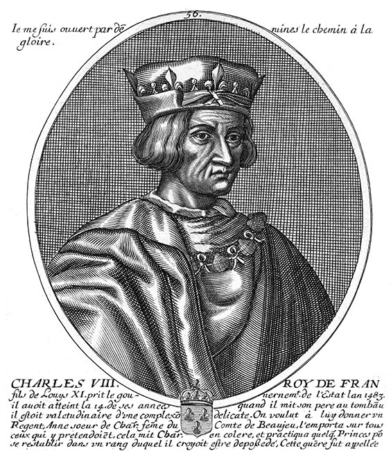 Charles VIII, 56ème roi de France - gravure de Daret - Gravure  reproduite puis restaurée par © Norbert Pousseur