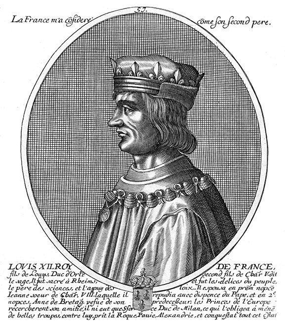 Louis XII, 57ème roi de France - gravure de Daret - Gravure  reproduite puis restaurée par © Norbert Pousseur