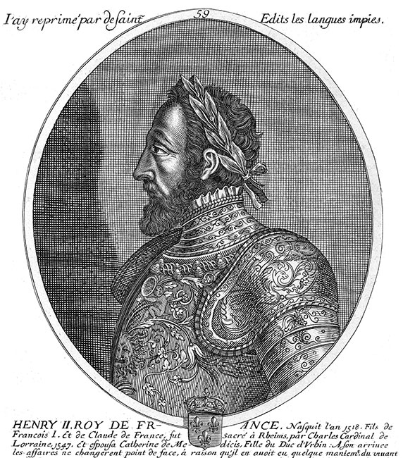 Henri II, 59ème roi de France - gravure de Daret - Gravure  reproduite puis restaurée par © Norbert Pousseur