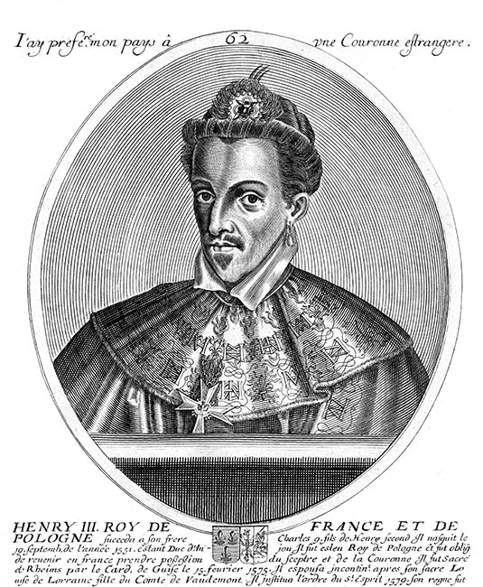 Henri III, 62ème roi de France - gravure de Daret - Gravure  reproduite puis restaurée par © Norbert Pousseur