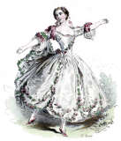 Pour zoom : Mlle Camargo, gravure des frères Pauquet, reproduite puis restaurée par © Norbert Pousseur
