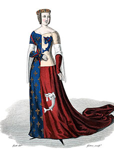 Vignette d'Anne d'Auvergne - Gravure  de Pierre Lamésangère reproduite puis restaurée par © Norbert Pousseur