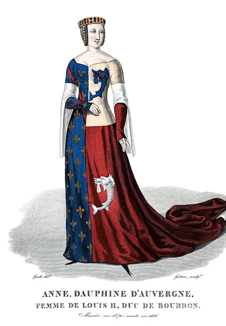 Anne Dauphine d'Auvergn - Gravure  de Pierre Lamésangère reproduite puis restaurée par © Norbert Pousseur