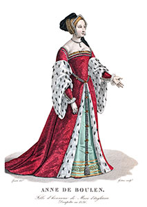 Vignette d'Anne de Boulen - Gravure  de Pierre Lamésangère reproduite puis restaurée par © Norbert Pousseur