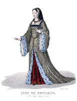 Pour zoom : Anne de Bretagne, dessinée  par Louis-Marie Lanté - Gravure reproduite puis restaurée par © Norbert Pousseur