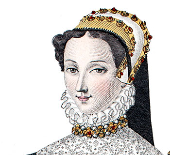 Collet serr&eacute; port&eacute; par Anne de Pisseleu  - D&eacute;tail de grvure reproduite et restaaite puis restaur&eacute;e num&eacute;riquement par &copy; Norbert Pousseur