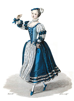 Vignette : La Camargo, gravure de Louis-Marie Lant&eacute;, reproduite puis restaur&eacute;e par &copy; Norbert Pousseur