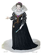 Vignette : Charlotte de Montmorency - Gravure de lant&eacute;,  reproduite puis restaur&eacute;e par &copy; Norbert Pousseur