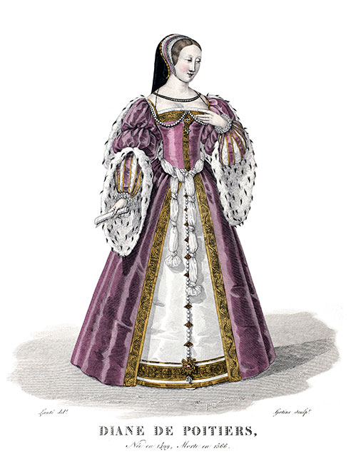 Diane de Poitiers - Gravure  de Louis-Marie Lanté, reproduite puis restaurée par © Norbert Pousseur