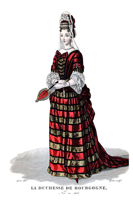 Marie-Adélaïde de Savoie, duchesse de Bourgogne, gravure de Louis-Marie Lanté, reproduite puis restaurée par © Norbert Pousseur
