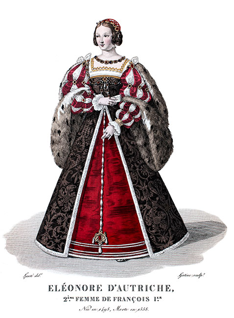 Eléonore d'Autriche - Gravure  de Lanté reproduite puis restaurée par © Norbert Pousseur