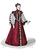 Vignette : Elisabeth, fille d'Henri II, reine d'Espagne - Gravure de Lant&eacute;,  reproduite puis restaur&eacute;e par &copy; Norbert Pousseur
