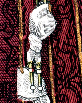 Taillades sur une manche d'Anne d&rsquo;Alen&ccedil;on - d&eacute;tail de gravure reproduitye par &copy; Norbert Pousseur