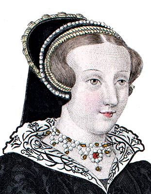 Chaperon de Françoise de Foix - détail de gravure reproduite puis corrigée numériquement par  © Norbert Pousseur