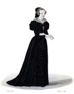 Zoom sur Françoise de Foix de Châteaubriand, dessin de Louis-Marie Lanté - Gravure  reproduite puis restaurée par © Norbert Pousseur