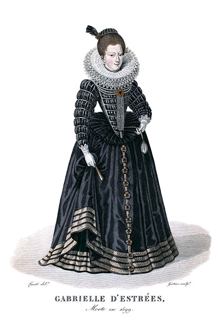 Gabrielle d'Estrées, gravure de Louis-Marie Lanté, reproduite puis restaurée par © Norbert Pousseur