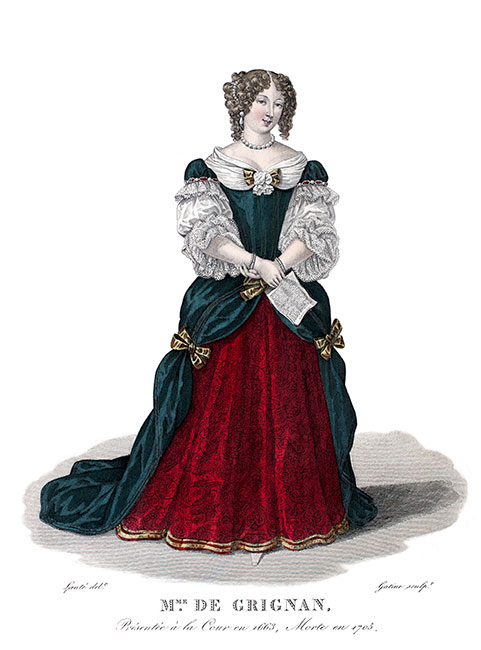 Françoise Marguerite de Grignan, gravure de Louis-Marie Lanté, reproduite puis restaurée par © Norbert Pousseur