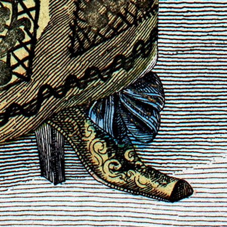 Rosette sur un soulier de Marie de Hautefort - reproduction &copy; Norbert Pousseur