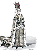 Vignette : Isabeau de Bavière - Gravure  de Pierre Lamésangère reproduite puis restaurée par © Norbert Pousseur