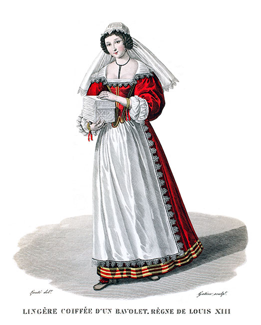 Lingère du XVIIe siècle - Gravure reproduite puis restaurée par © Norbert Pousseur Lingère du XVIIe siècle - Gravure reproduite puis restaurée par © Norbert Pousseur