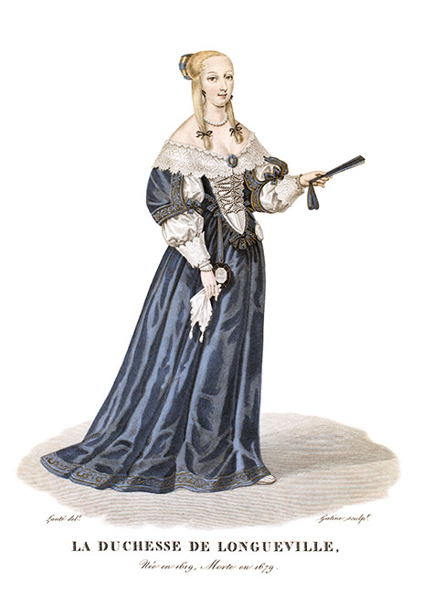 Anne-Genevi&egrave;ve de Bourbon-Cond&eacute;, gravure de Louis-Marie Lant&eacute;, reproduite puis restaur&eacute;e par &copy; Norbert Pousseur