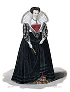 Vignette : Marguerite de Valois, d'Henri IV - Gravure de lant&eacute;,  reproduite puis restaur&eacute;e par &copy; Norbert Pousseur