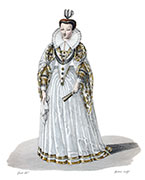 Vignette : Marguerite de Lorraine - Gravure de lant&eacute;,  reproduite puis restaur&eacute;e par &copy; Norbert Pousseur