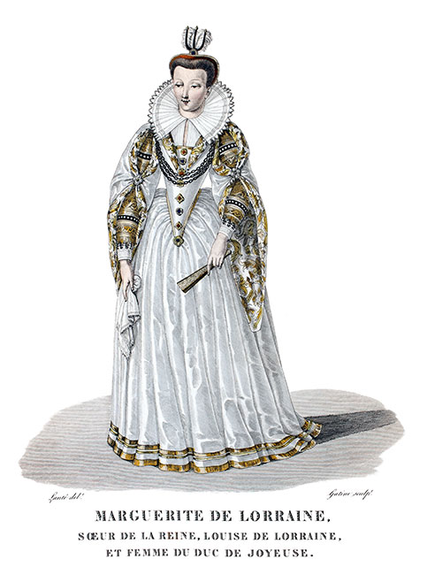Marguerite de Lorraine - Gravure de lant&eacute;,  reproduite puis restaur&eacute;e par &copy; Norbert Pousseur