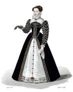Pour Zoom : Marguerite de Valois, soeur de François Ier - Gravure  de Louis-Marie Lanté reproduite puis restaurée par © Norbert Pousseur