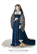 Vignette : Marie d'Angleterre, dessin&eacute;e  par Louis-Marie Lant&eacute; - Gravure reproduite puis restaur&eacute;e par &copy; Norbert Pousseur